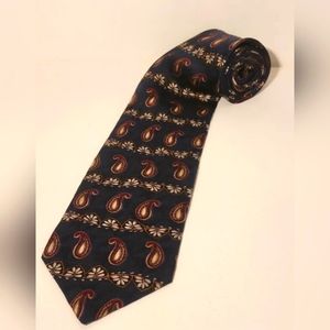 Bill Blass Black Label Men’s Tie 100% Silk Navy Blue Paisley